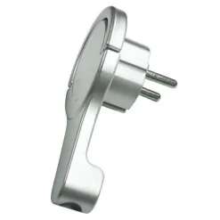 Fiche extra-plate Diall métalisé 16A avec anneau d'extraction