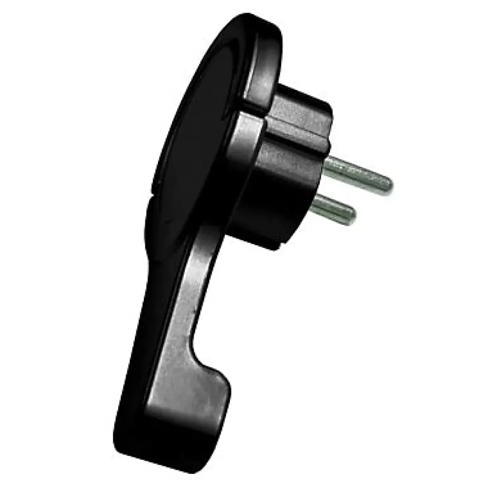 Fiche extra-plate Diall noir glossy 16A