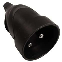 Fiche femelle droite 16A noir glossy Diall