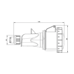 Fiche Femelle Triphasé 32a 3p+t 380v - 4 Broches - étanche Ip67 - Ide