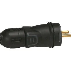 Fiche mâle 2 ports avec terre noir Legrand l.124mm 16A