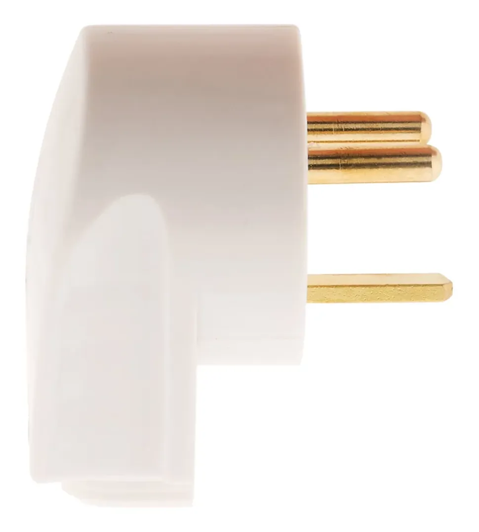 Fiche mâle 20A coudée 2 P+T - Blanc - Zenitech