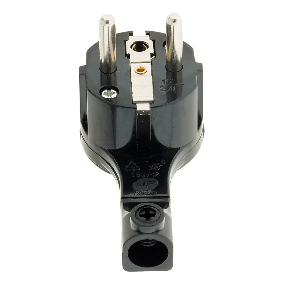 Fiche mâle 16A extraplate - Noire - Zenitech