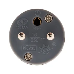 Fiche mâle 16A 2P+T - Gris - Zenitech