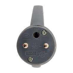 Fiche mâle anneau + ergot -16A 2P+T - Gris - Zenitech