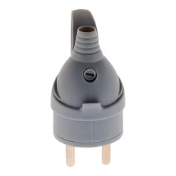 Fiche mâle anneau + ergot -16A 2P+T - Gris - Zenitech