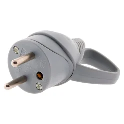 Fiche mâle anneau -16A 2P+T - Gris - Zenitech