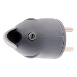 Fiche mâle coudée 16A 2P+T - Gris - Zenitech