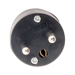 Fiche mâle coudée 16A 2P+T - Noir - Zenitech