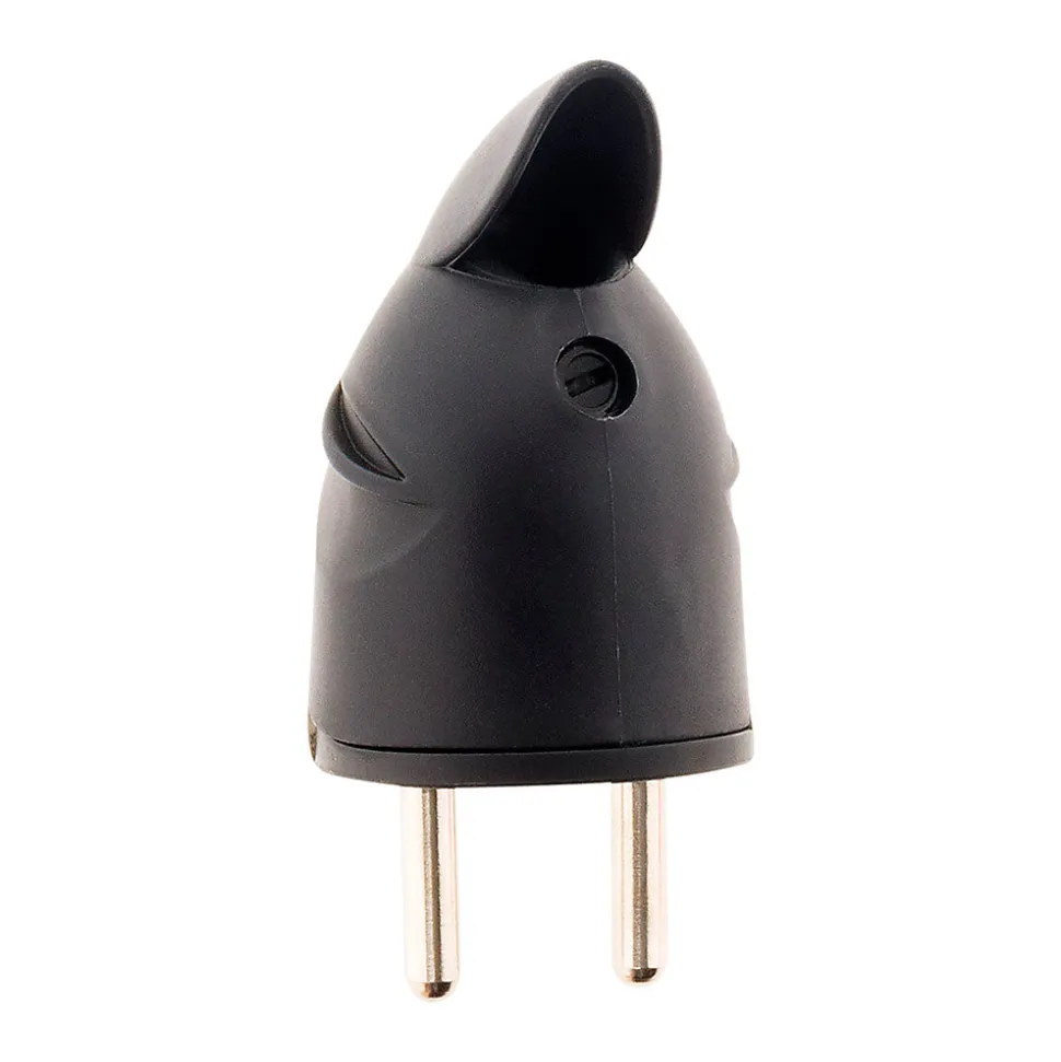 Fiche mâle coudée 16A 2P+T - Noir - Zenitech