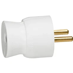 Fiche mâle droit 16A 2 P+T blanc Legrand