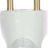 Fiche mâle latérale 2P+T IP40 blanc Lébénoïd