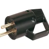 Fiche mâle 2P+T 16A IP40 à anneau - Noir - Lébénoïd