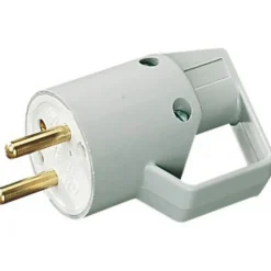 Fiche mâle 2P+T 16A IP40 à anneau - Gris - Lébénoïd
