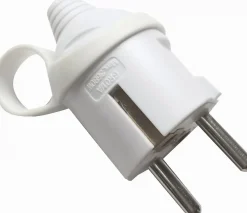 Fiche mâle 2P+Terre Schuko - Blanc - Dio