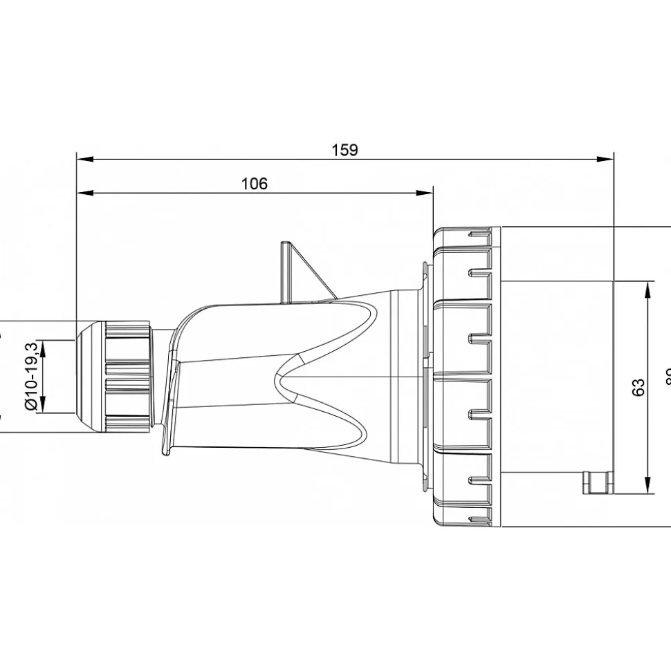 Fiche Mobile Male 32a 2p+t - étanchéité Renforcée Ip67 - Ide
