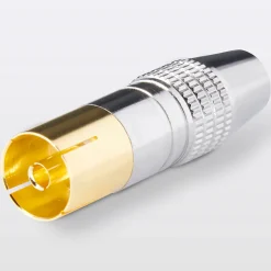 Fiche TV ø9.5 mm Femelle à câbler, Or