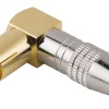 Fiche TV Femelle ø9.52 mm coudé à câbler, Or