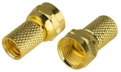 Fiche TV Type F Mâle à câbler pour PF100/RG6 Blyss, Or - lot de 2