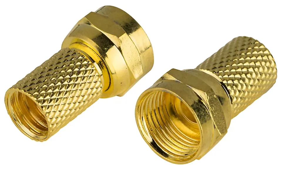 Fiche TV Type F Mâle à câbler pour PF100/RG6 Blyss, Or - lot de 2