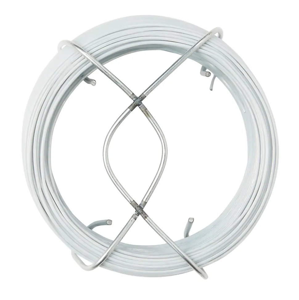 Fil d'acier revêtement PVC Blanc Diall ø0.8 mm, 50 m