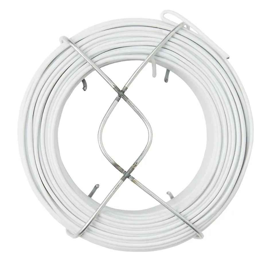 Fil d'acier revêtement PVC Blanc Diall ø1.4 mm, 50 m