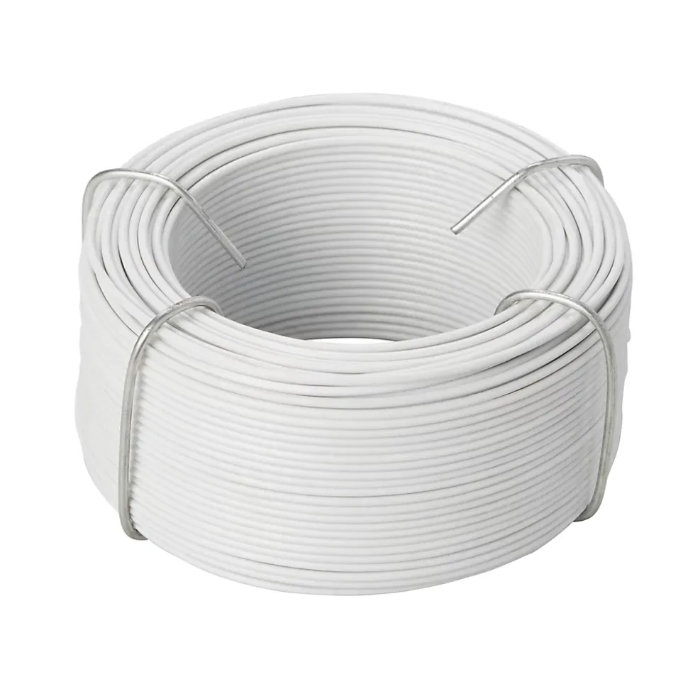 Fil d'acier revêtement PVC Blanc Diall ø1.4 mm, 50 m