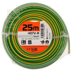 Fil électrique H07V-R 6mm² jaune/vert - 25m - Zenitech