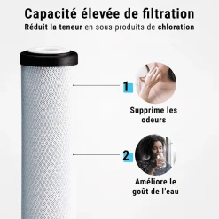 Filtre à eau triple 9' 3/4 + Pack protection complète filtration sous évier connexion 3/4'
