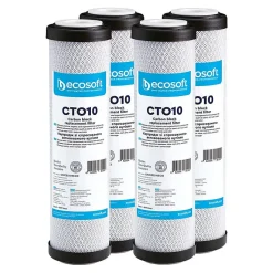 Filtre charbon actif en coquille de noix de coco 10'' ECOSOFT lot de 4
