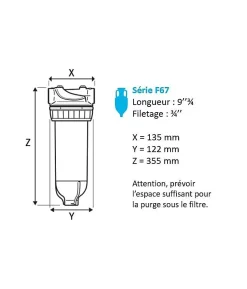 Filtre tête laiton F67 3/4 de pouce