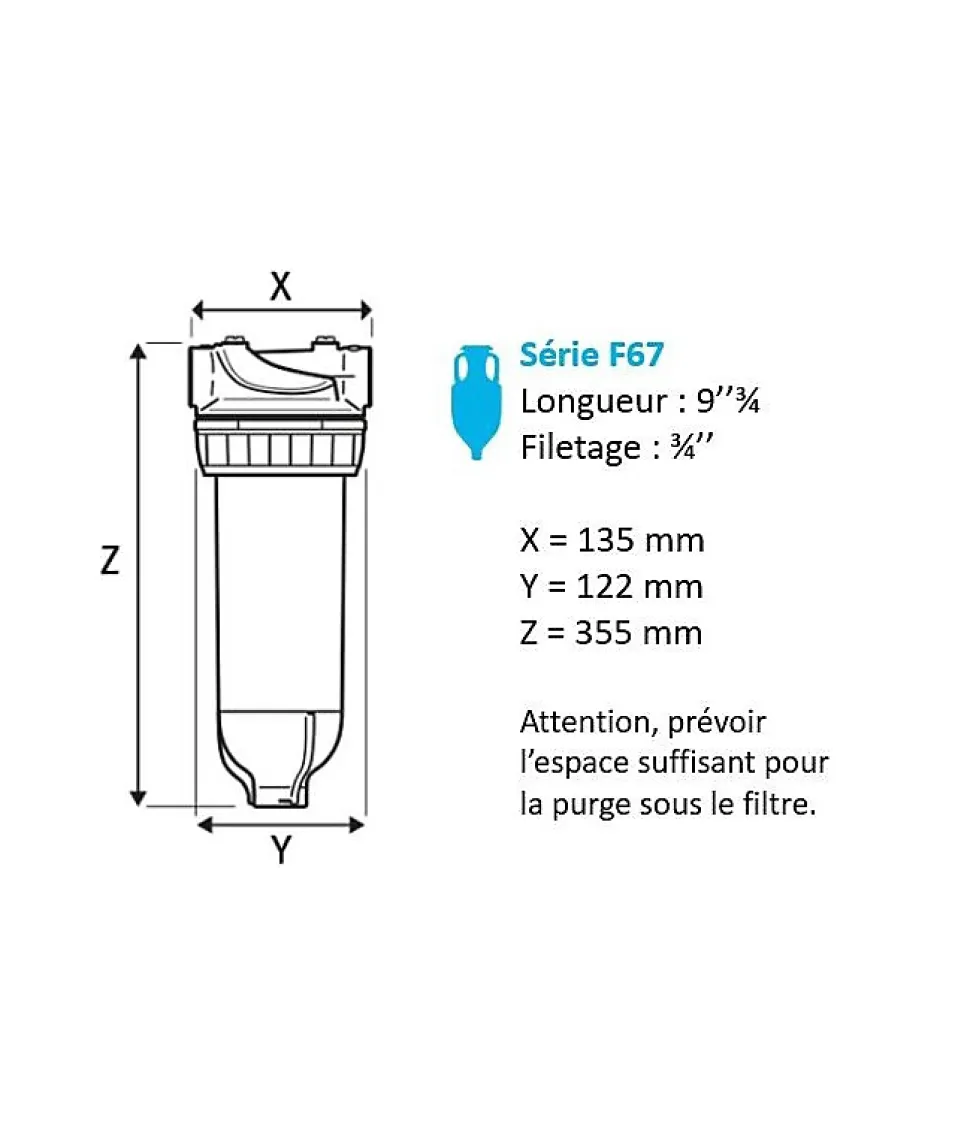 Filtre tête laiton F67 1 pouce