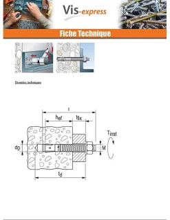 Fischer Ancrage FISCHER FBN II 16X280 Filetée sur 184 Acier zingué - 3 pièces
