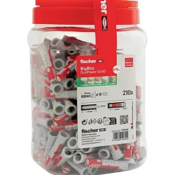 Fischer DUOPOWER - Set de chevilles 10 x 50 mm, 210 pièces avec vis
