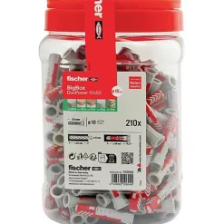 Fischer DUOPOWER - Set de chevilles 10 x 50 mm, 210 pièces avec vis