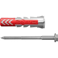 Fischer DuoPower 10 x 50 A4 Set de chevilles nylon 10 pièces, vis 7 x 69 A4 incluses