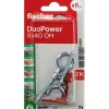Fischer DuoPower 8 x 40 OH Set de chevilles avec crochets à œillet, 2 chevilles + 2 vis 5,5 x 77