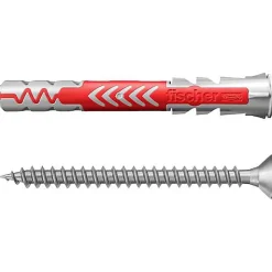 Fischer DuoPower 8 x 65 S A2 Set de 2 chevilles bimatière avec 2 vis fraisées 5,0 x 80 A2