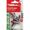 Fischer DuoPower 8 x 40 WH Set de 4 chevilles nylon avec crochets coudés - montage universel