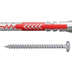 Fischer DUOPOWER cheville nylon 2 composants 6x50 mm, vis tête cylindrique incluse