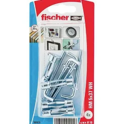 Fischer HM 5 x 37 HM-H cheville métallique pour corps creux avec crochet coudé, 4 pièces