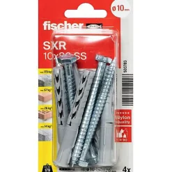 Fischer SXR 10 x 80 SS Cheville à tige longue avec vis tête hexagonale Set 4 pièces