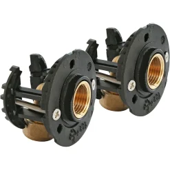 Fixation pour robinetterie Bain Douche pour PER Ø12 raccord à compression sortie femelle 15/21 (1/2")