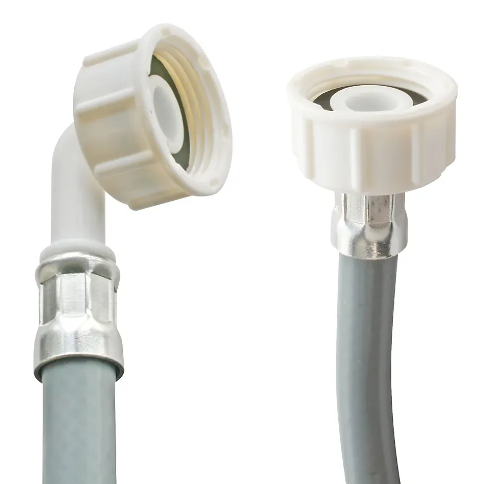 Flexible d'alimentation pour machine à laver raccords droits F-F coudé 3/4", L. 2,5m