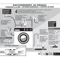 Flexible d'évacuation pour machine a laver - ROUSSEAU - 2.50 m - Embouts O19 mm et O22 mm