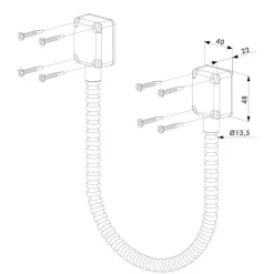 Flexible passe câble de porte ou portillon renforcé