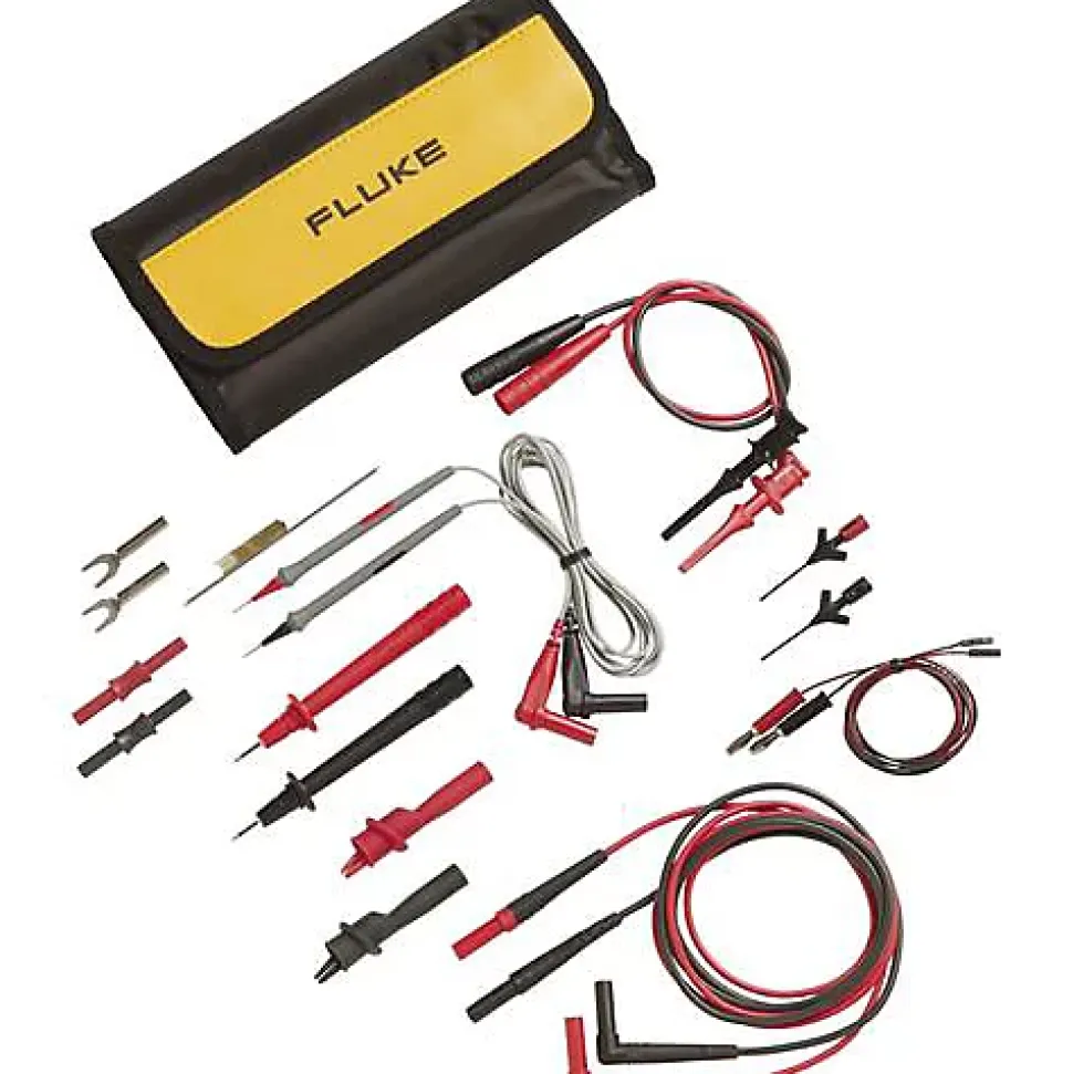 Fluke TLK287 Set de cordons de mesure de sécurité 4 mm pour applications électroniques, rouge et noir