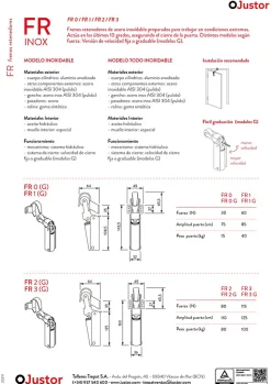 Frein de rétention force 80 N totalement en acier inox 304, pour porte jusquà 80 KG.