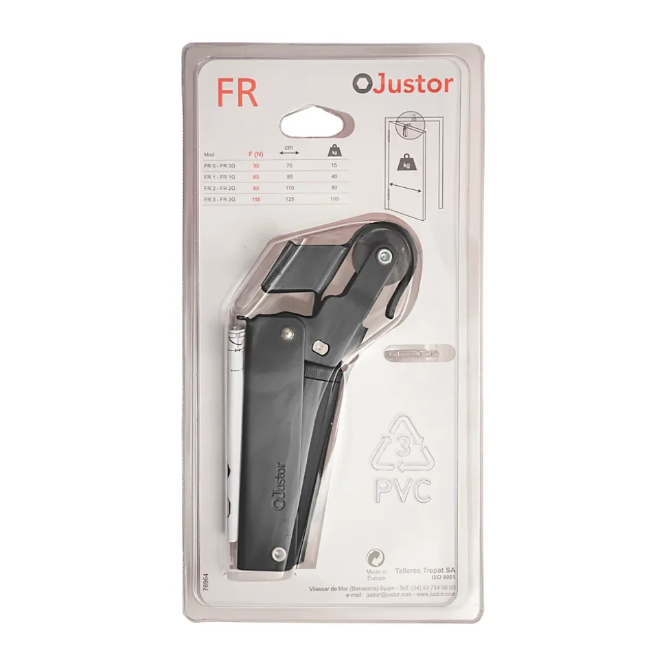 Frein de rétention Réglable force 1 a 30 N aluminium anodisé noir pour porte jusquà 15 KG
