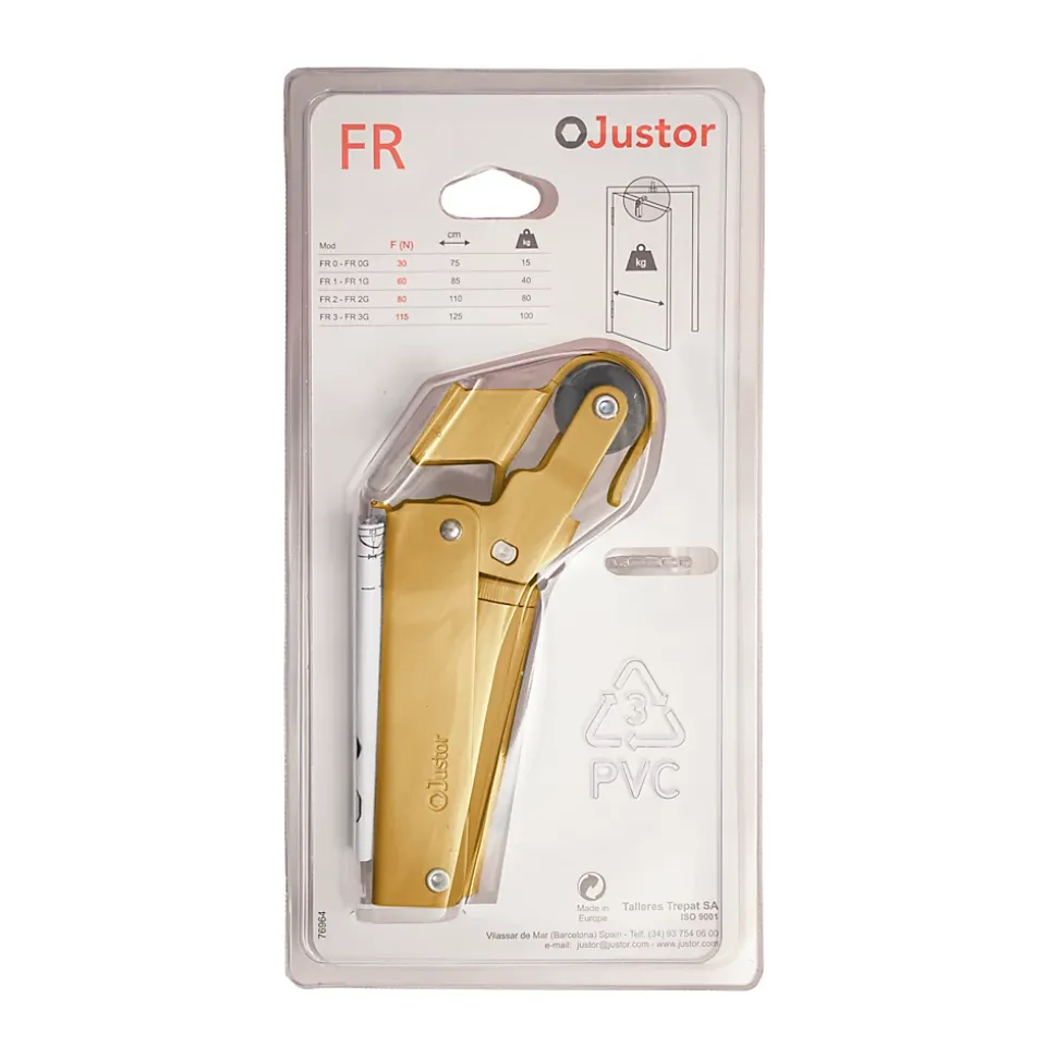 Frein de rétention Réglable force 1 a 30 N en aluminium anodisé or pour porte jusquà 15 KG